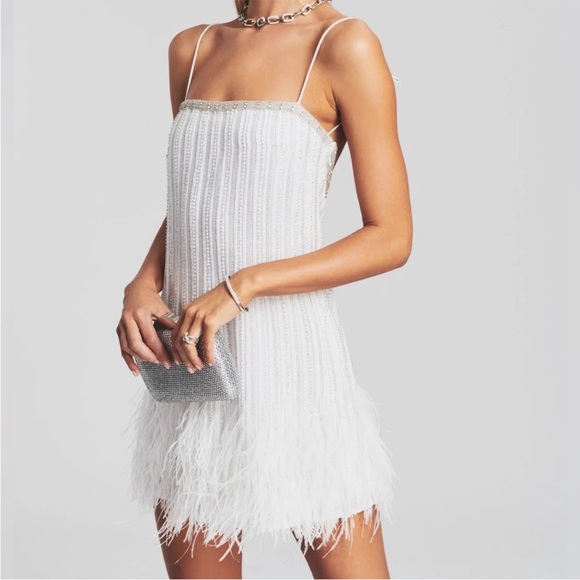 Retrofete Dresses & Skirts - Retrofete feather and sequin Rubina dress in XS